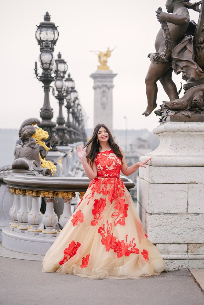 alexander 3 bridge quinceanera photo shoot