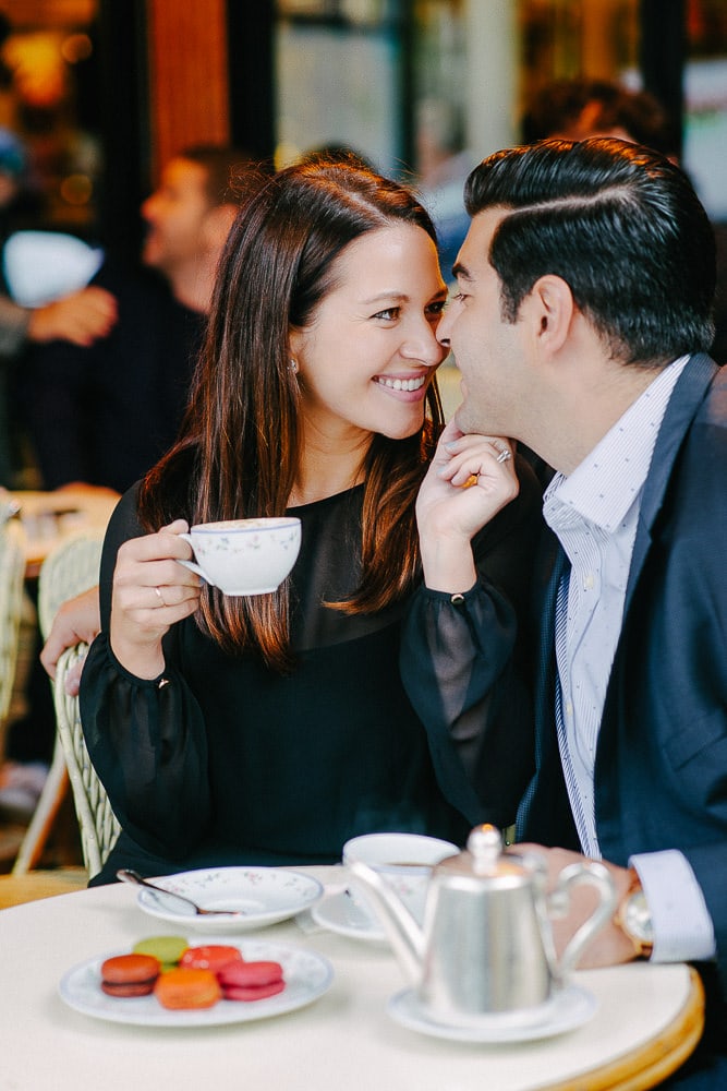best couple images in parisian cafe