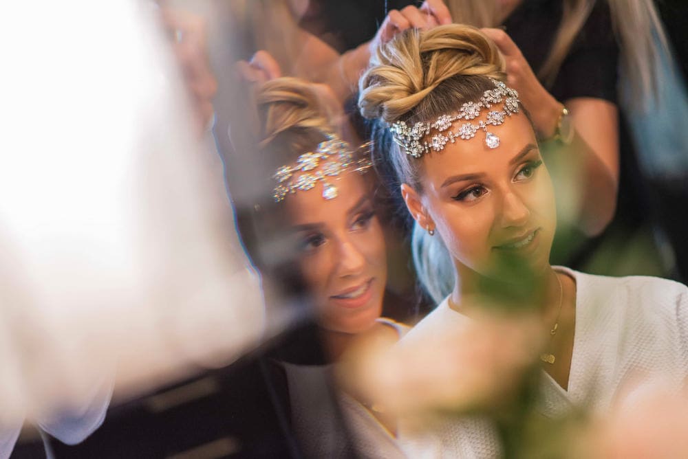 Bride getting ready for her wedding day