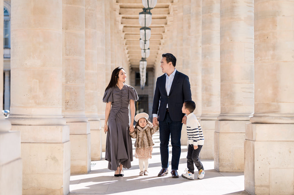 Palais Royal - an elegant backdrop for gorgeous family portraits in Paris