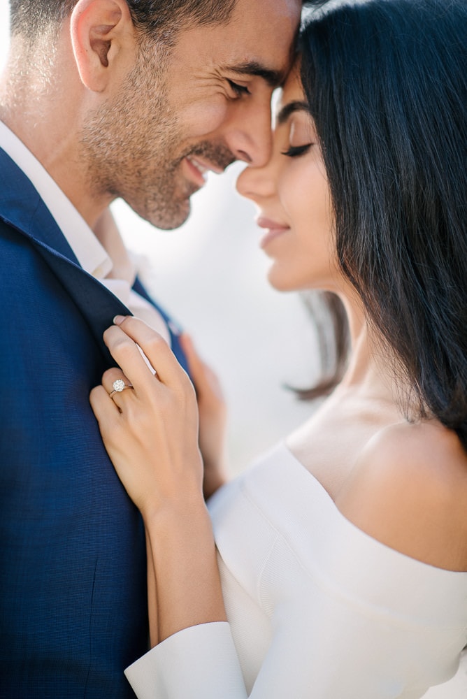 paris engagement photos cute close-up of a beautiful couple and engagement ring