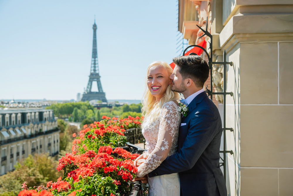 Paris France elopement at Hotel Plaza Athenee captured by Pierre Paris photographer