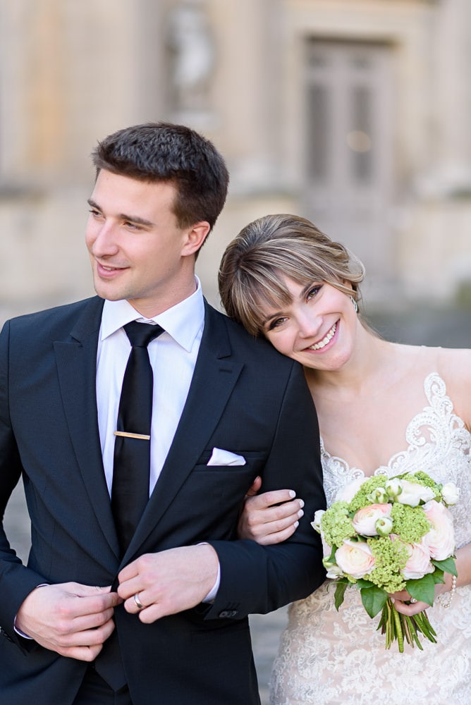 Paris wedding photographer - Beautiful bride and groom portrait