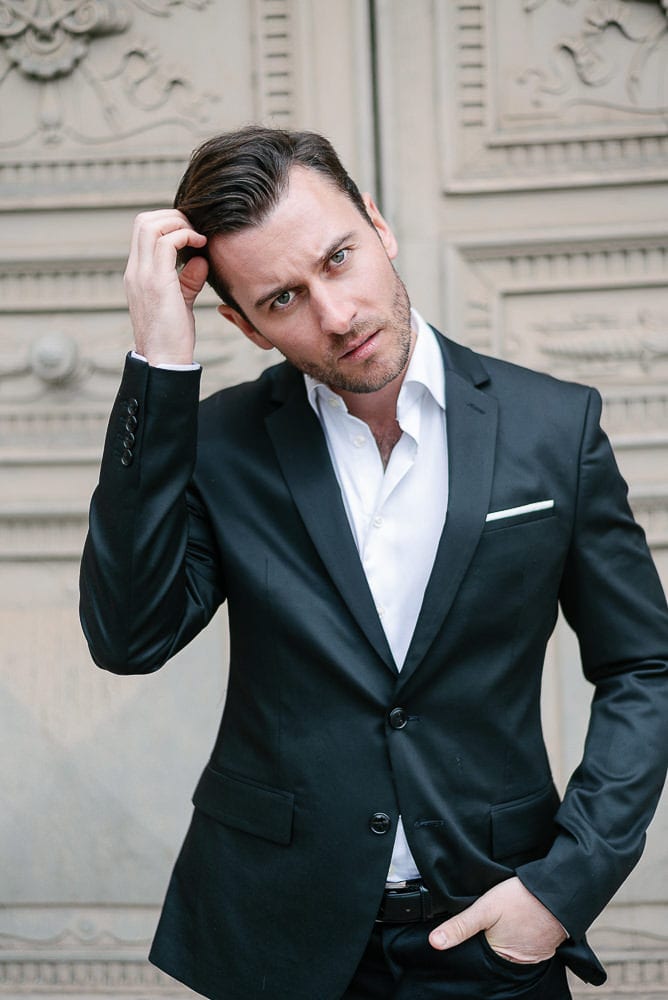 Portrait in Paris of an elegantly dress gentleman