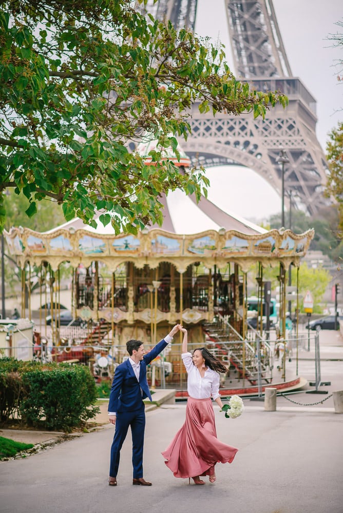 Trocadero Carousel - Eiffe Tower merry go round - proposal spot